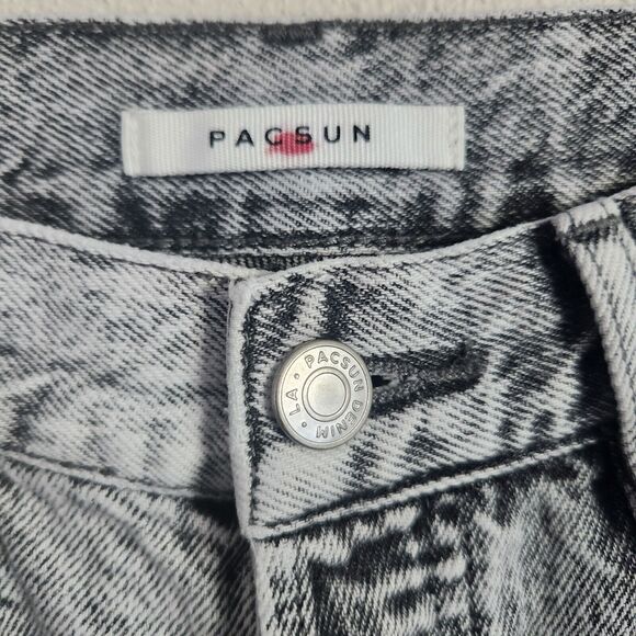 PacSun‎ Womens High Rise Straight Jeans Size 25 Acid Wash Denim Cotton Gray - Picture 6 of 7